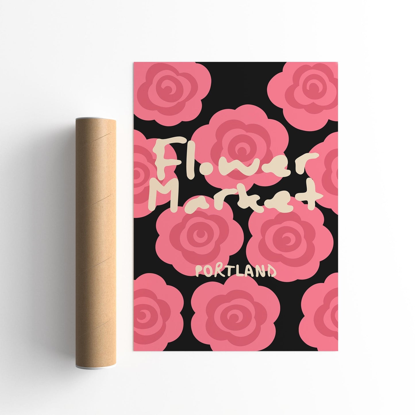 Portland Flower Matket, Pink Roses Art Print