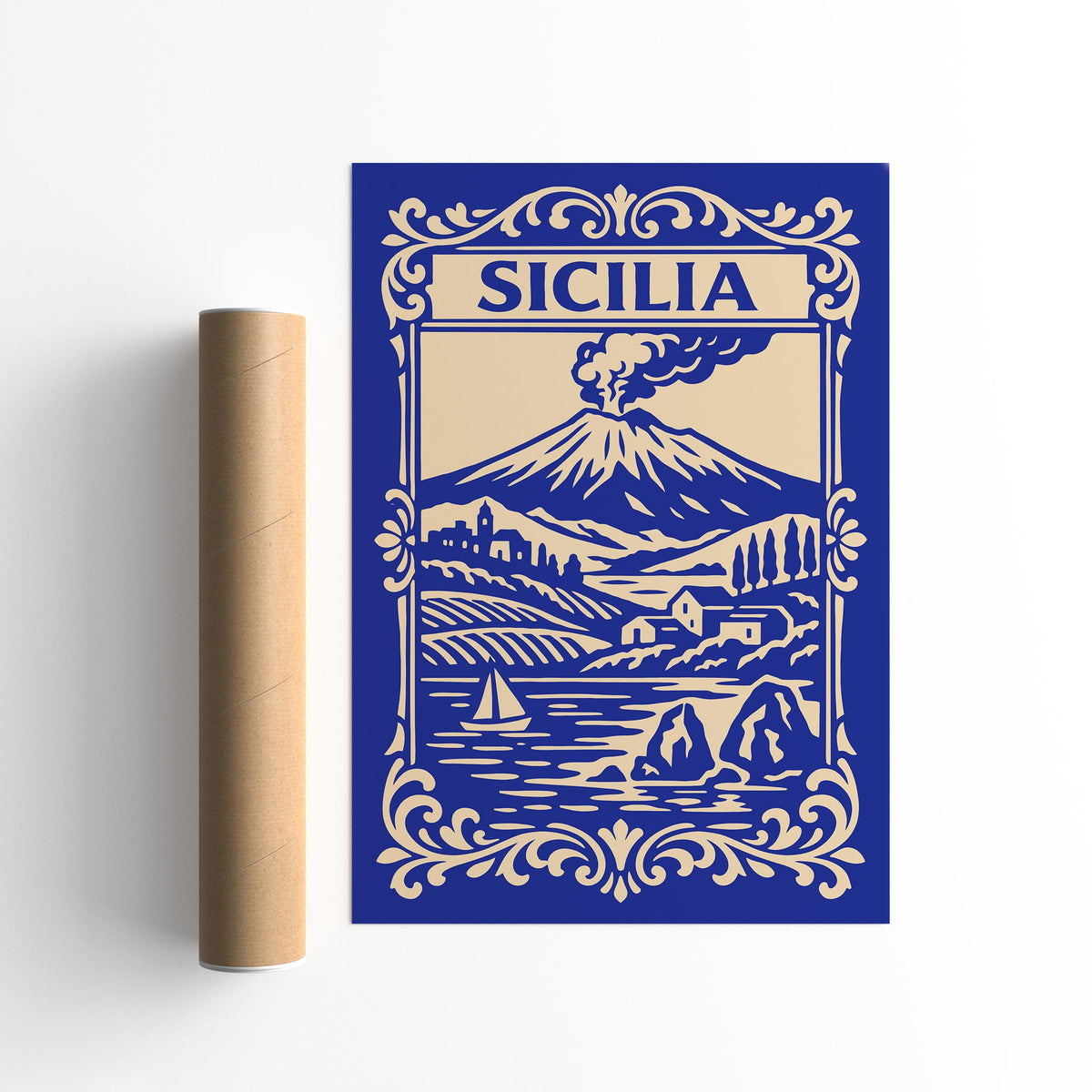 Mount Etna Sicily Landscape Poster