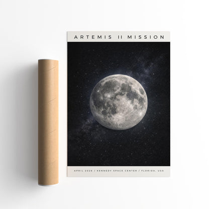 Artemis II Mission Poster, Space Travel Wall Art