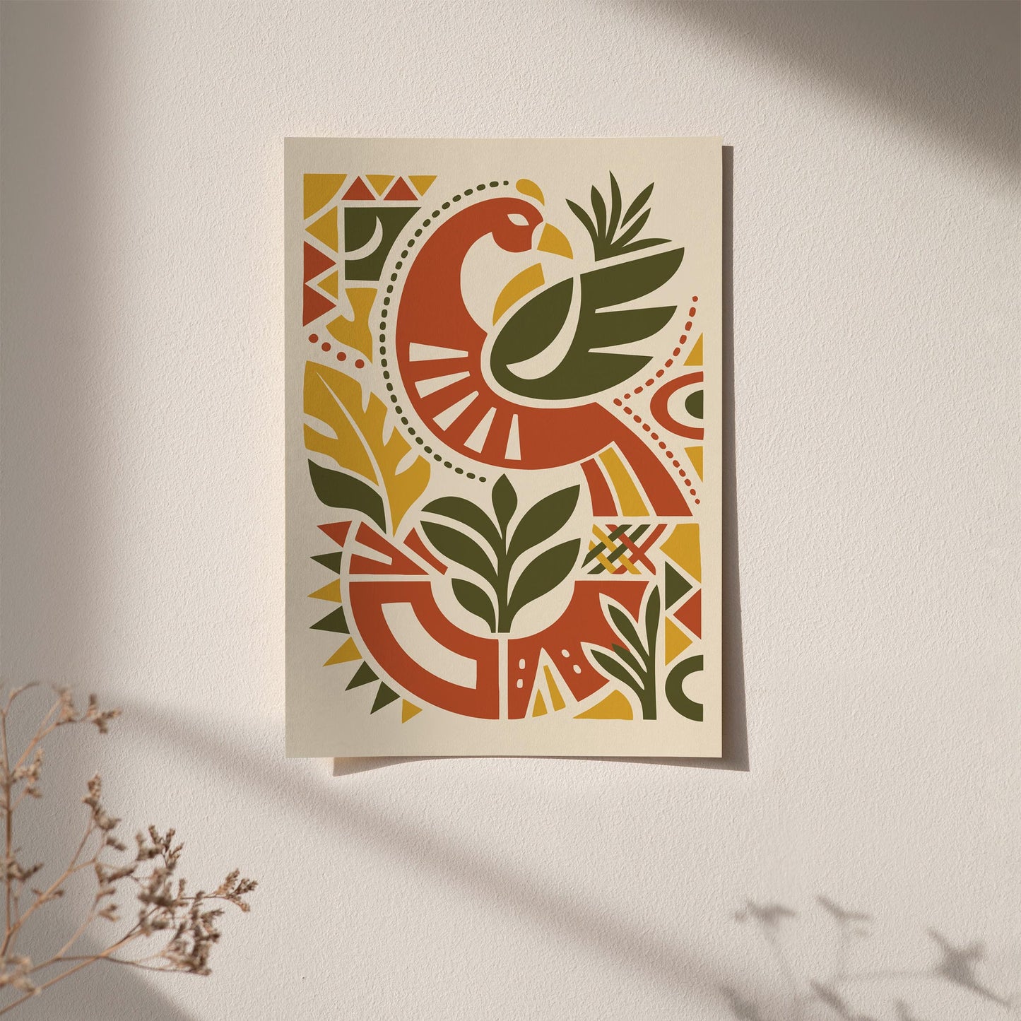 Phoenix Bird Afrohemian Wall Art Print