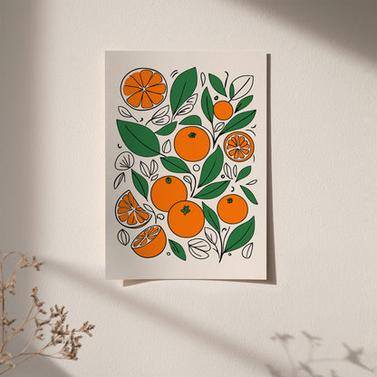 Oranges Minimalist Kitchen Poster