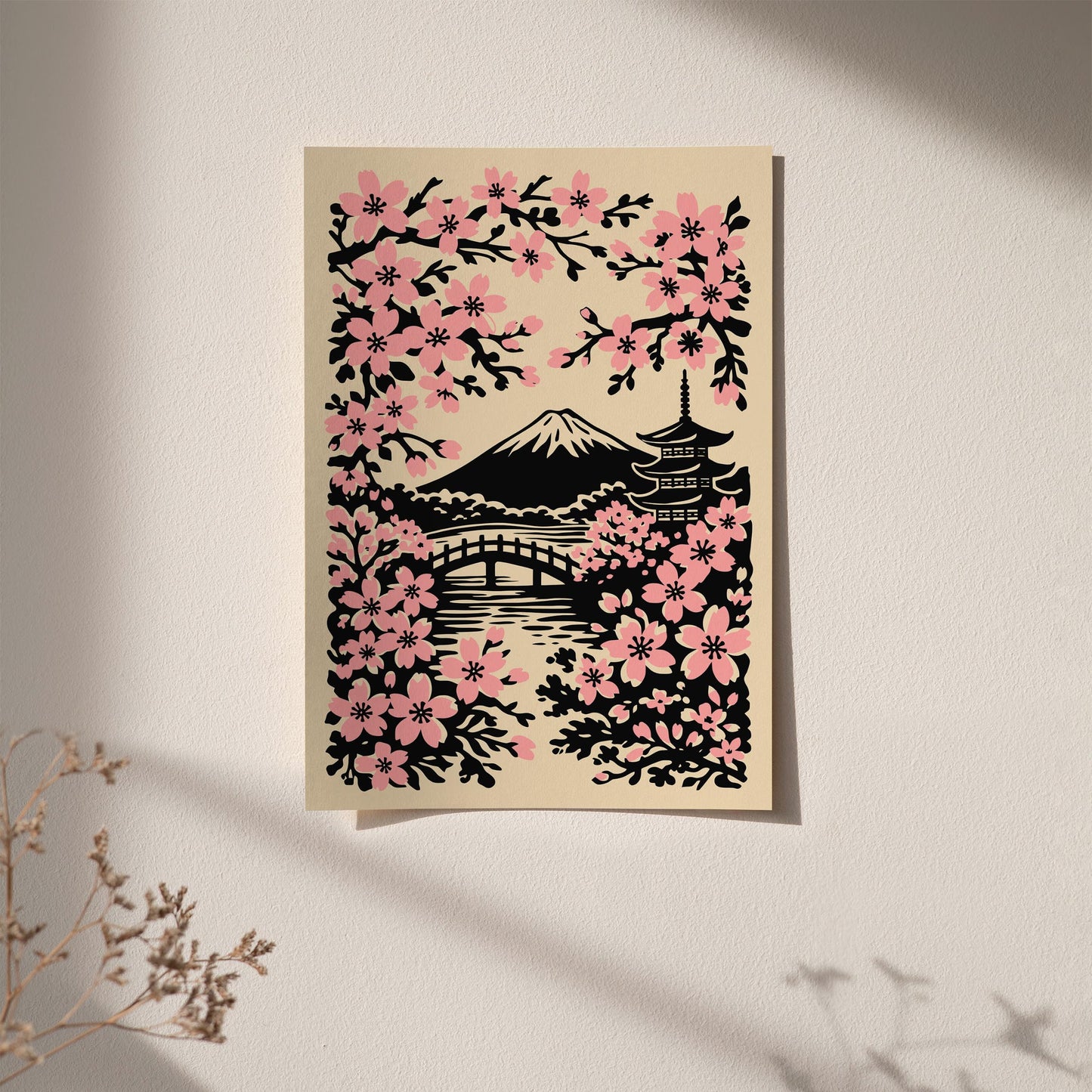 Japan Cherry Blossom Travel Poster