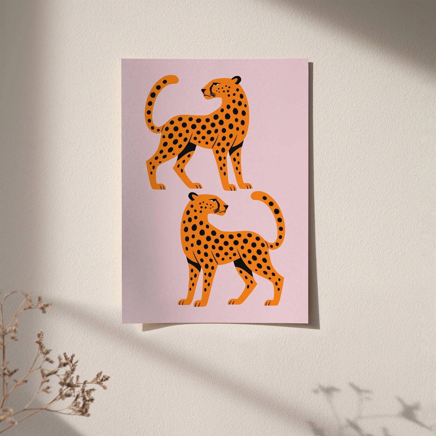 Cheetahs Pink Art Print
