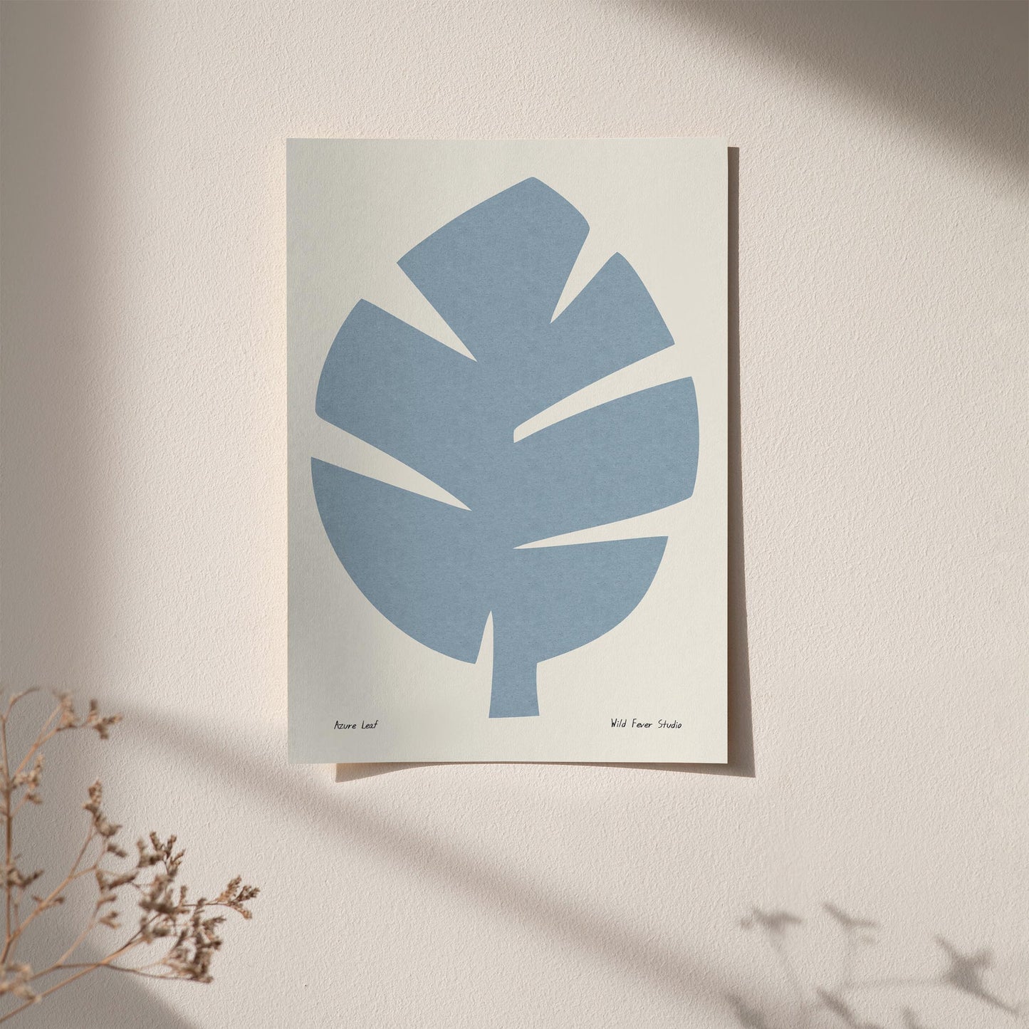 Azure Leaf Minimalist Poster