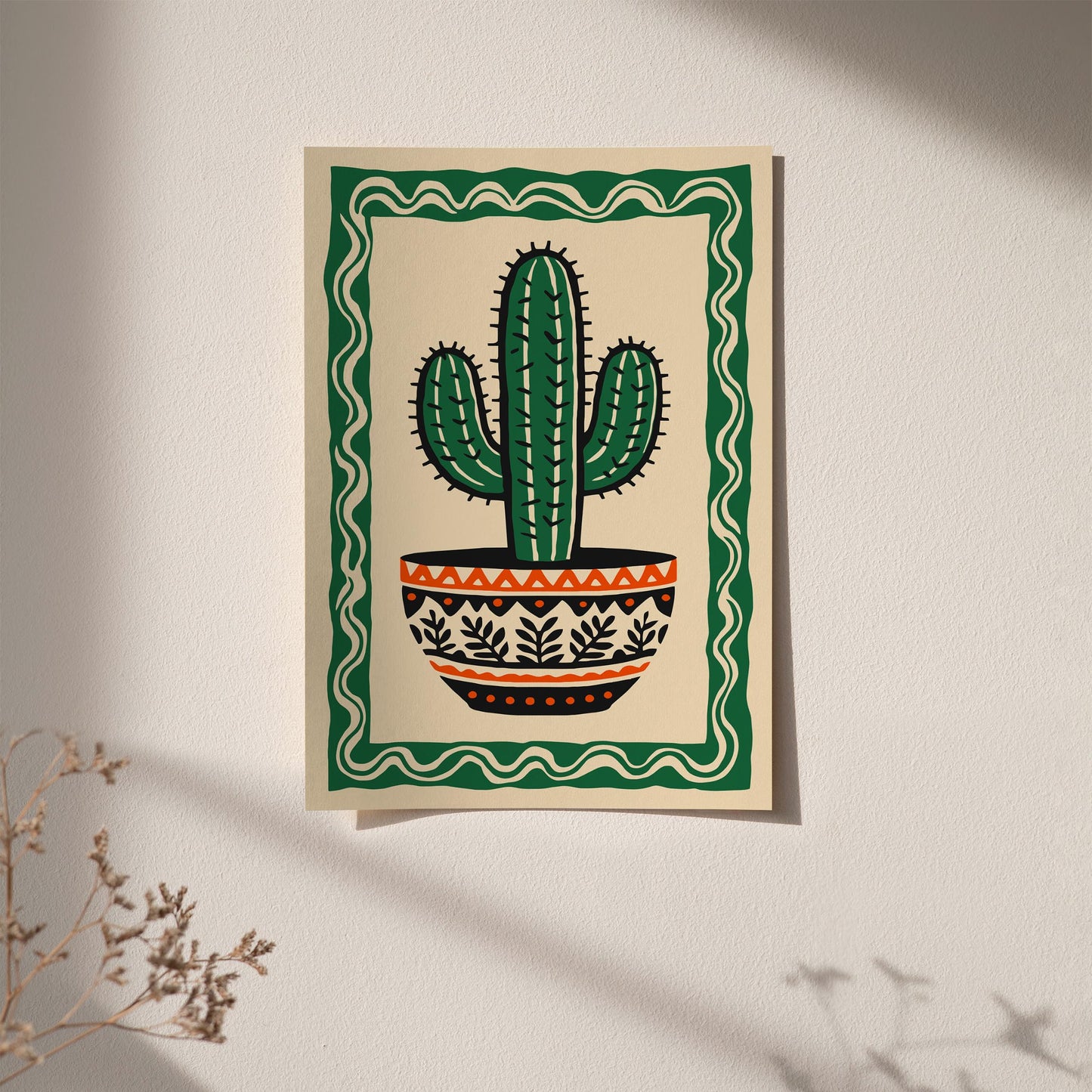 Cacti Mexican Style Plant Poster