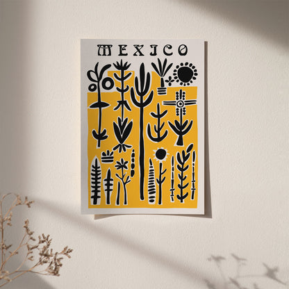 Mexico Abstract Travel Yellow Poster