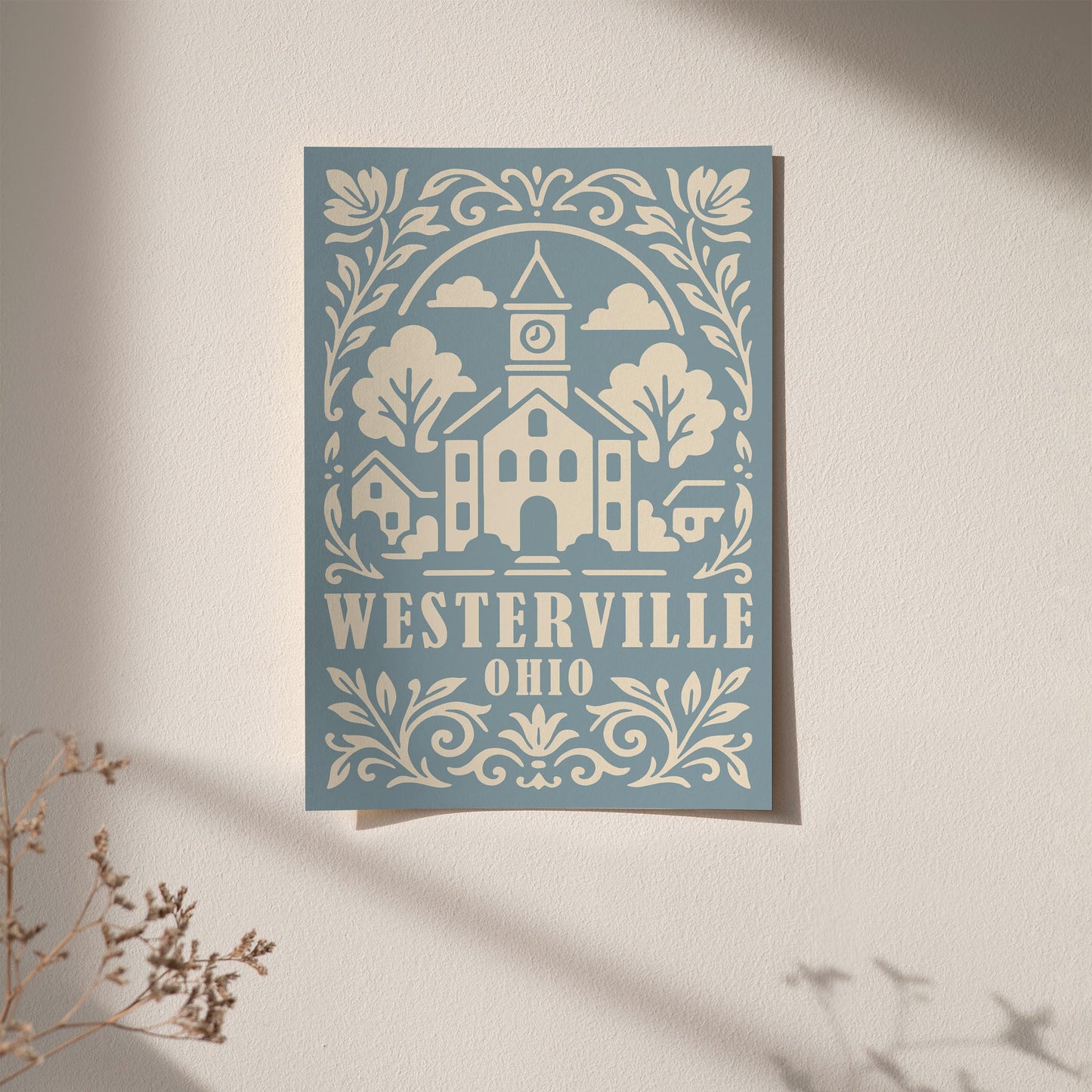 Westerville Ohio Travel Poster