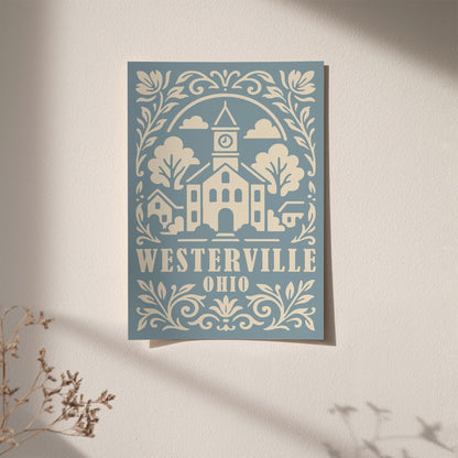 Westerville Ohio Travel Poster