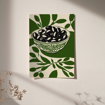 Green Olives Food Kitchen Art Print