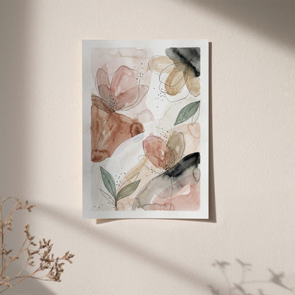 Abstract Botanical Watercolor Poster