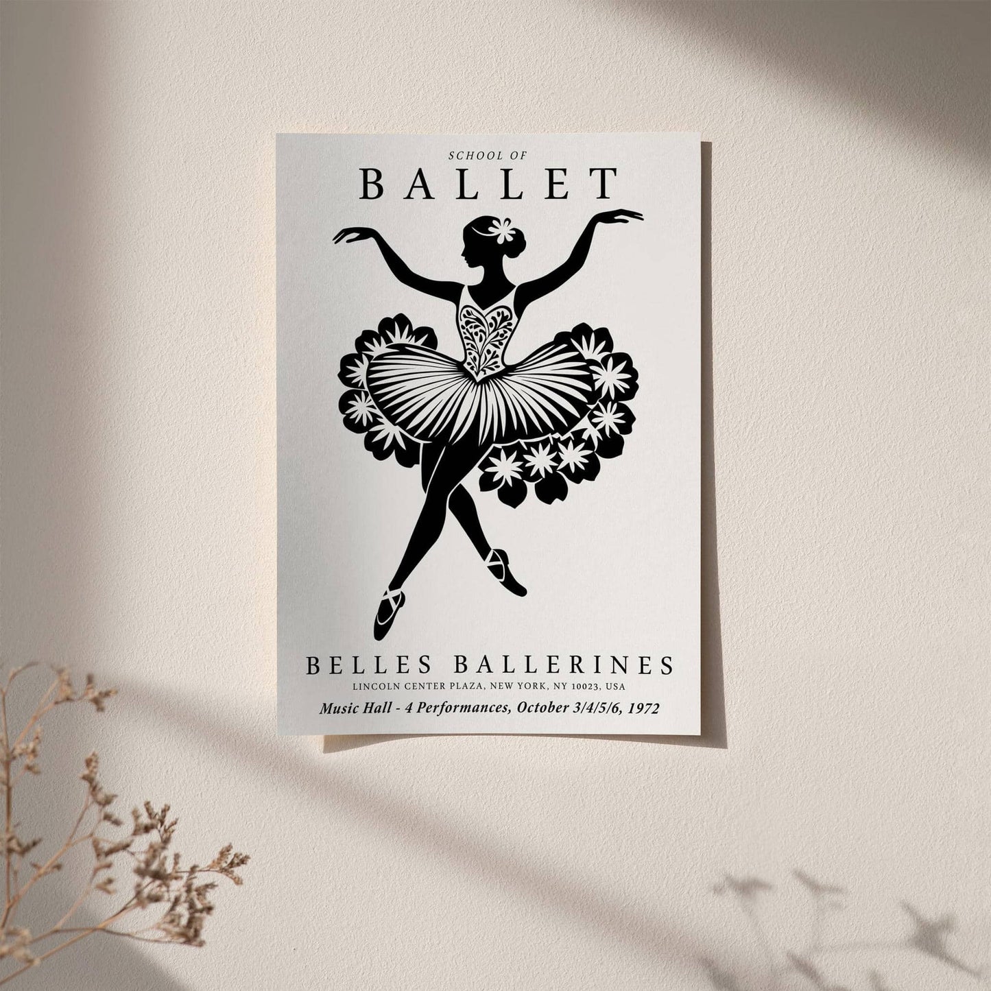 Black and White Ballet Poster