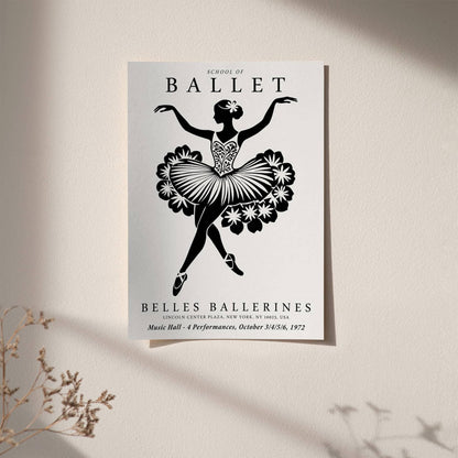 Black and White Ballet Poster