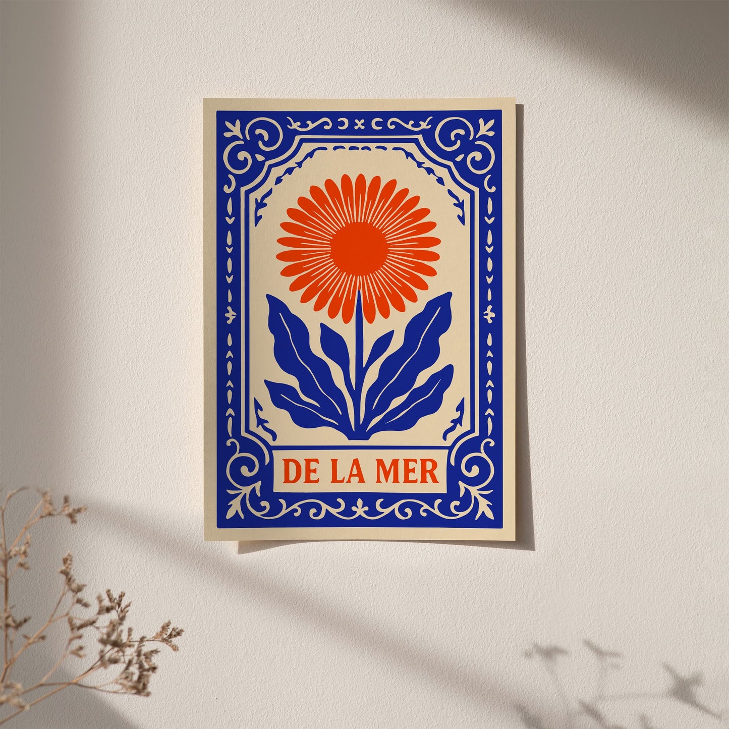 De La Mer Flowers Art Print - Nautical Bohemian Home Decor