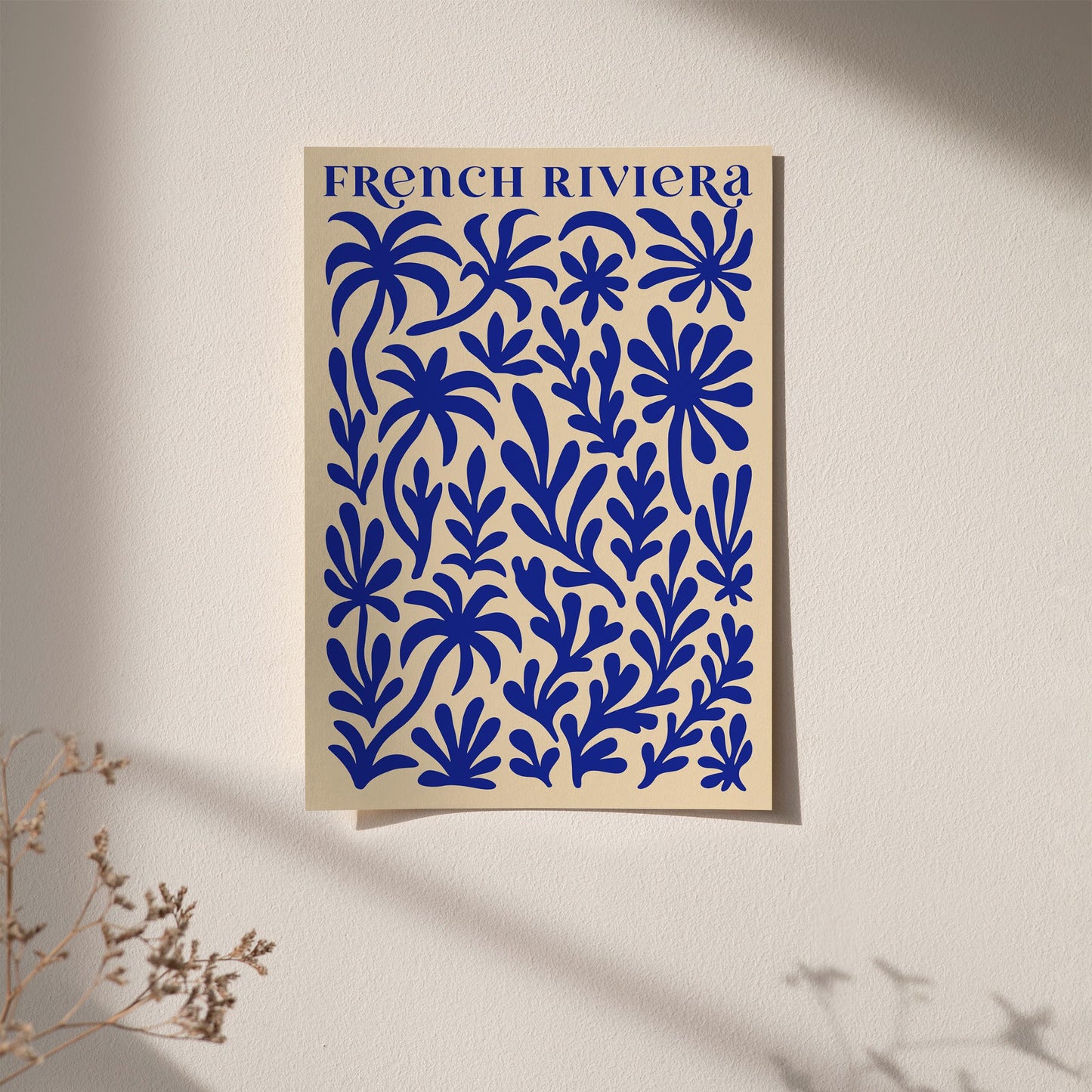 French Riviera Blue Coral Reefs Abstract Poster