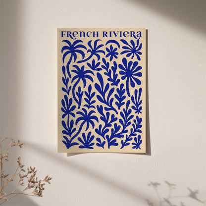 French Riviera Blue Coral Reefs Abstract Poster