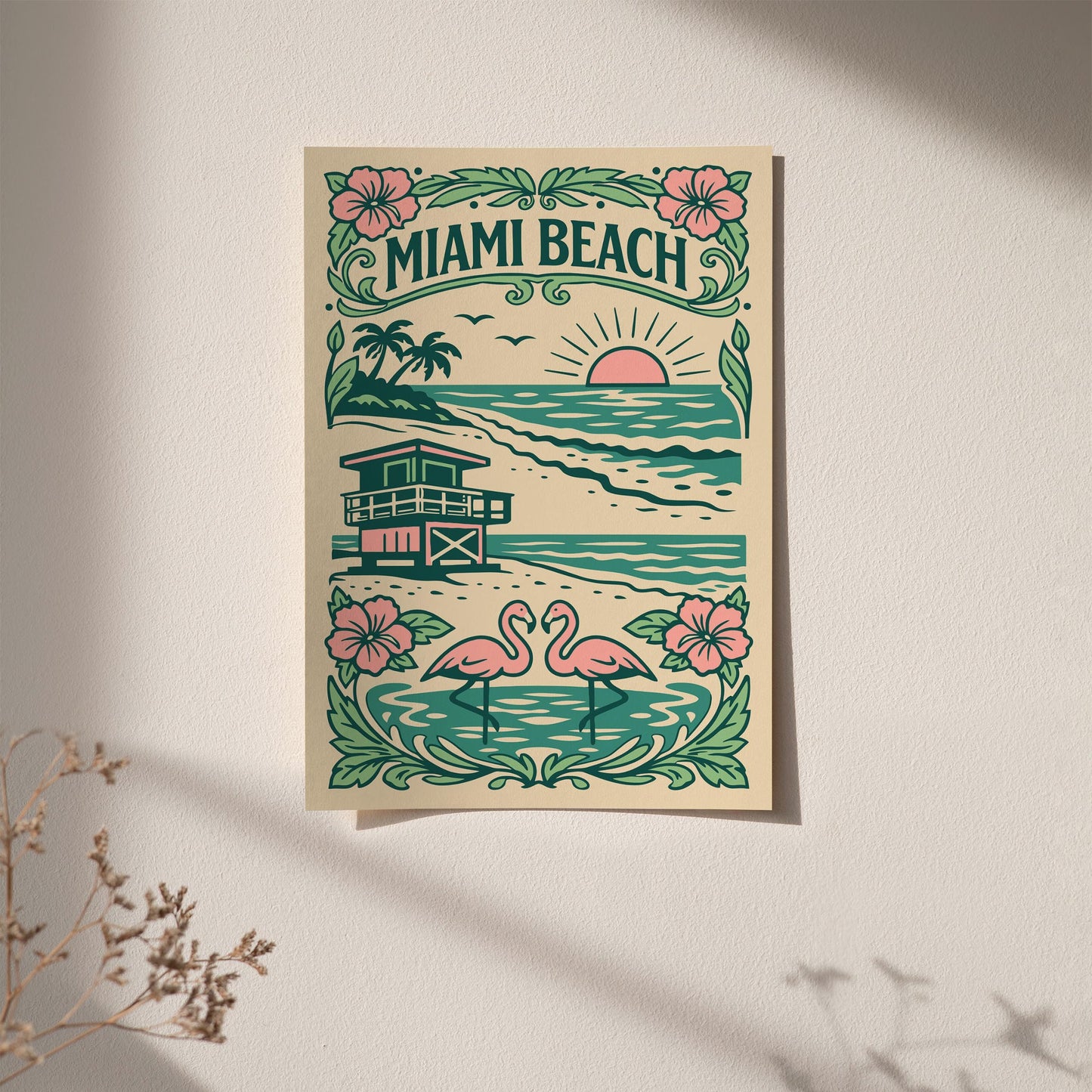 Miami Beach Girly Poster