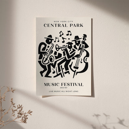 NYC Central Park Jazz Music Festival Poster