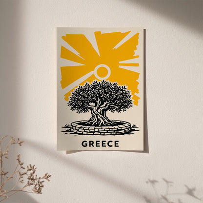 Greece Olive Tree Poster
