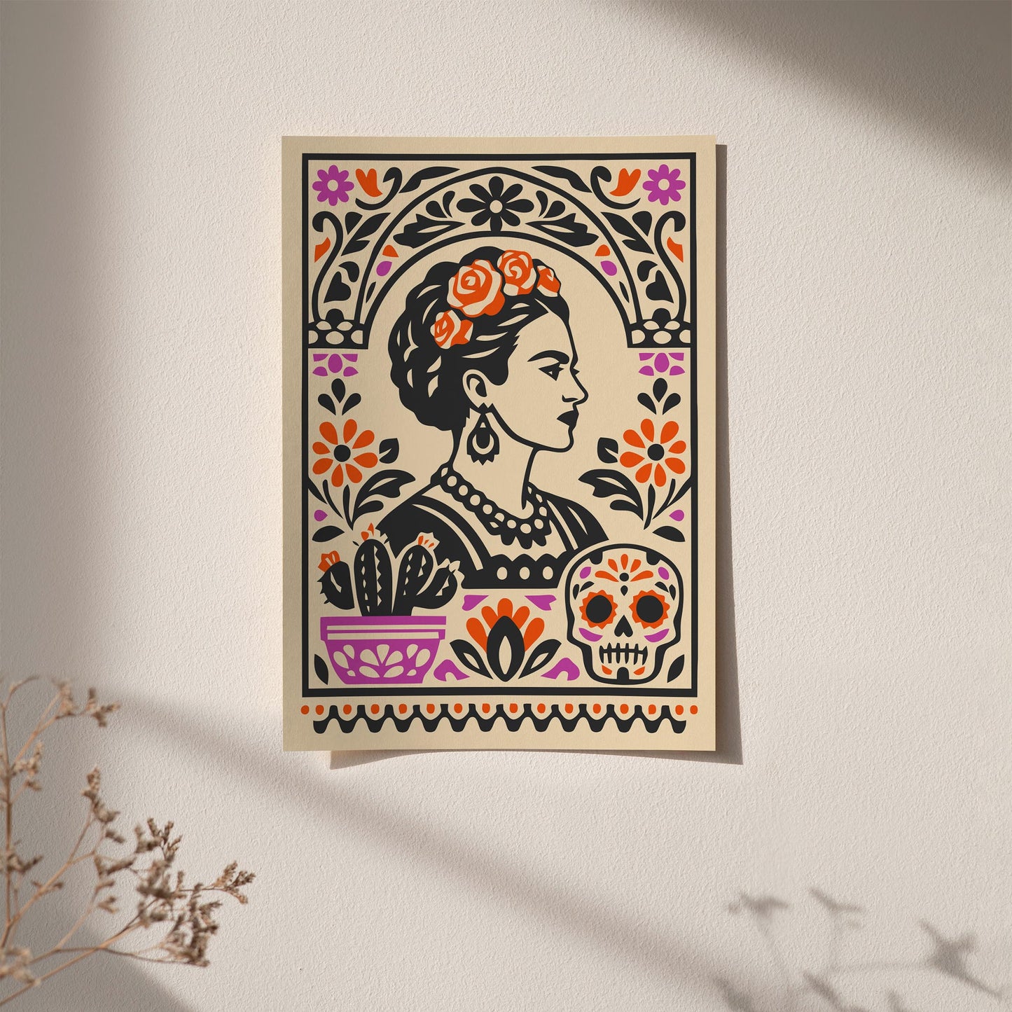 Frida Kahlo Inspired Wall Art Print – Mexican Art Poster