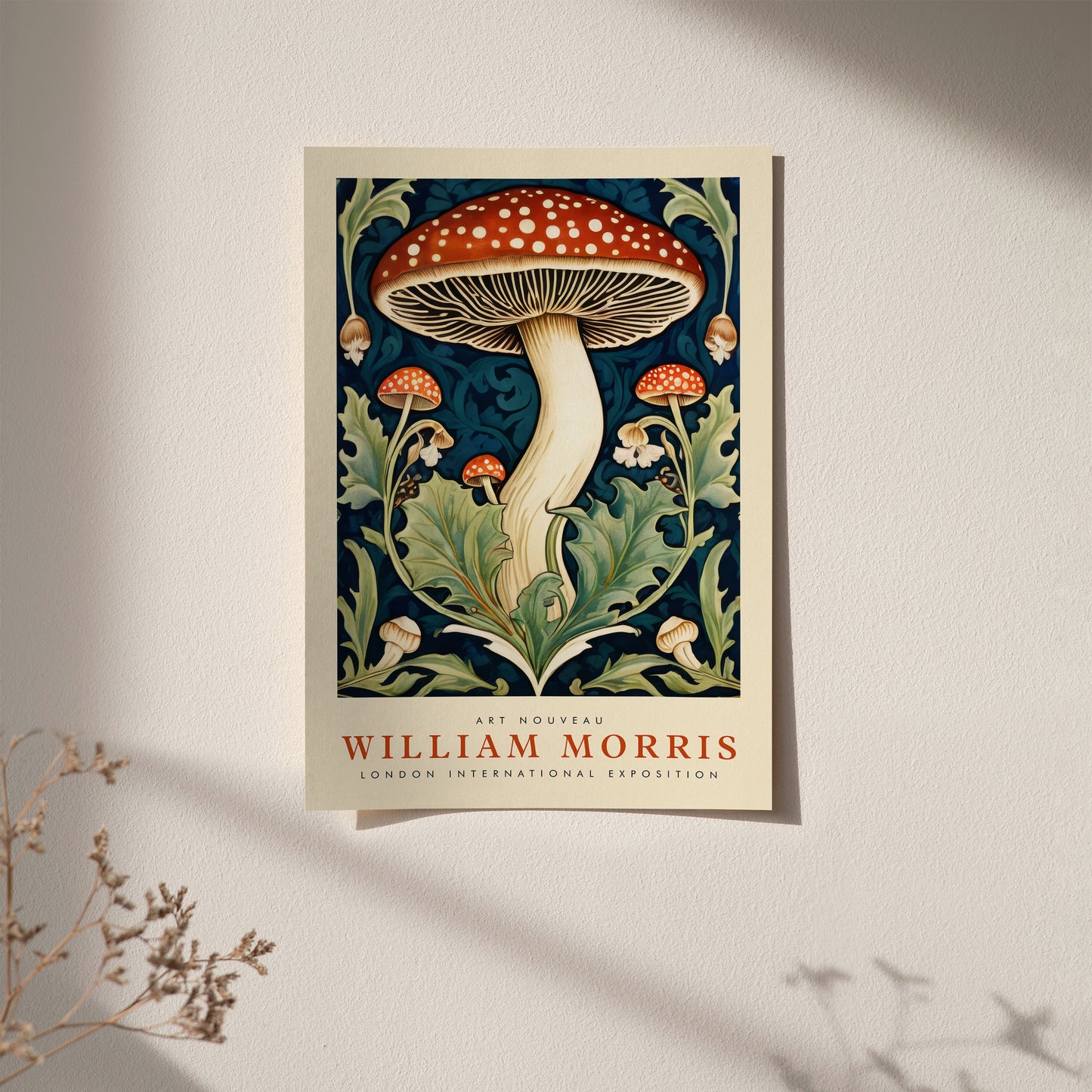 William Morris Mushroom Vintage Wall Art
