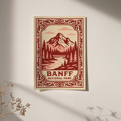Banff National Park Poster - Rococo Landscape Travel Print