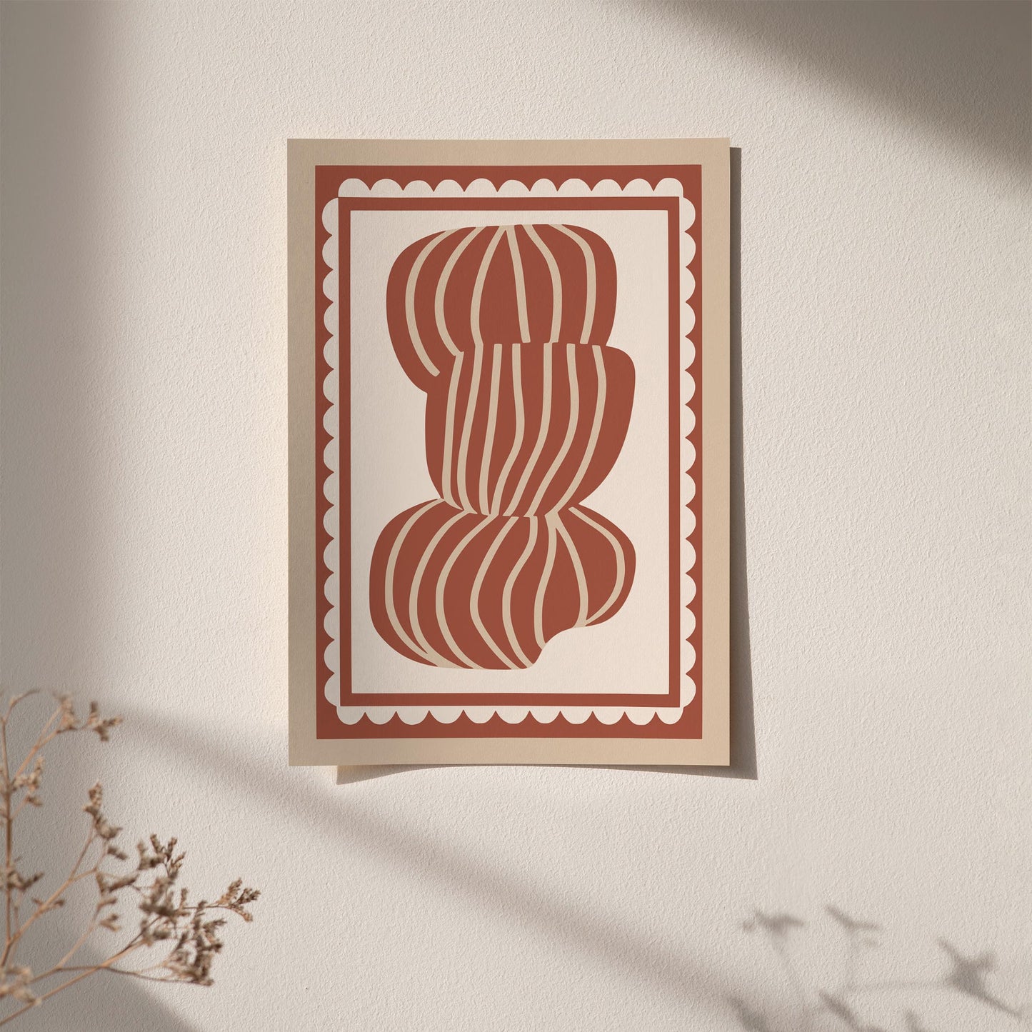 Yarn Skein Knitting Poster - Terracotta Craft Room Wall Art