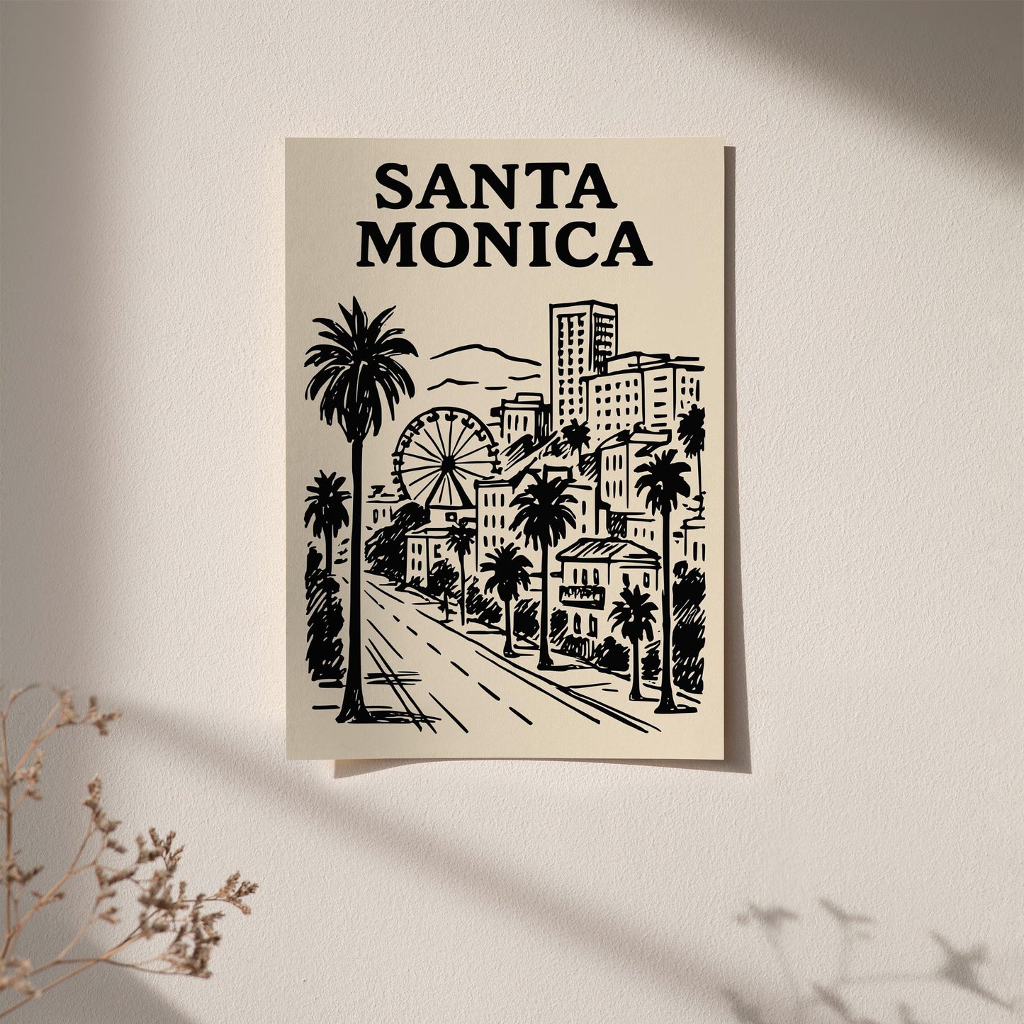 Santa Monica Cityscape Poster