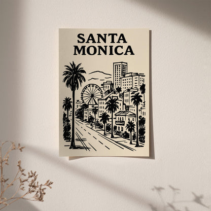 Santa Monica Cityscape Poster