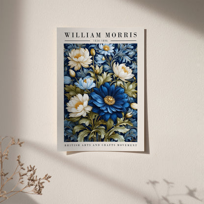 W. Morris Blue Botanical Art Print 2024