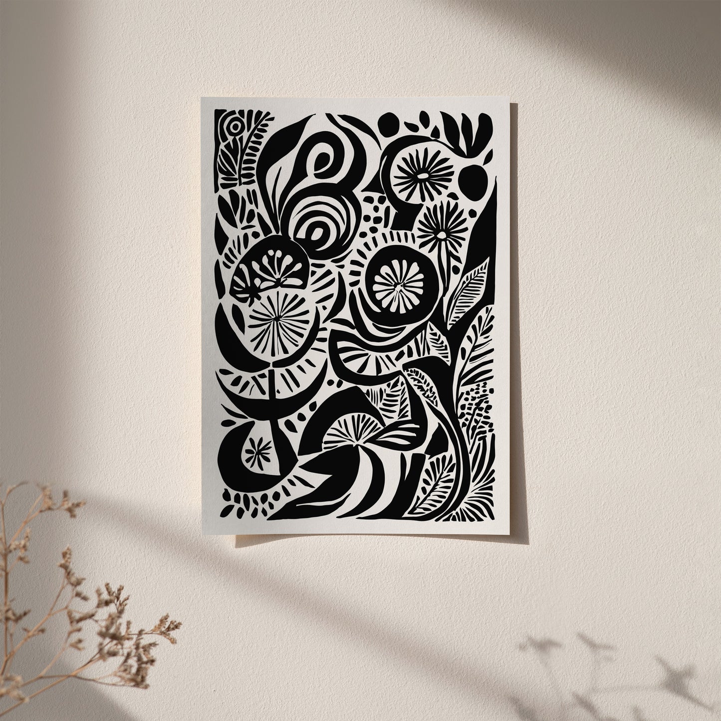 Contemporary Black & White Abstract Art Print