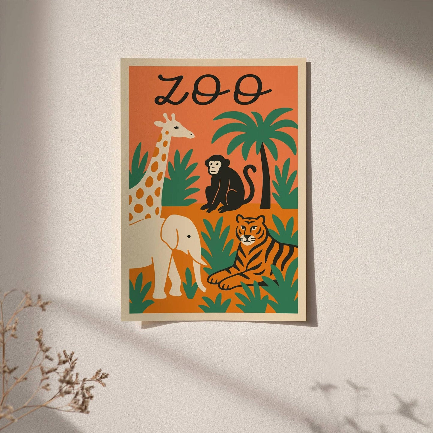Retro Zoo Poster – Kids Room Wall Art