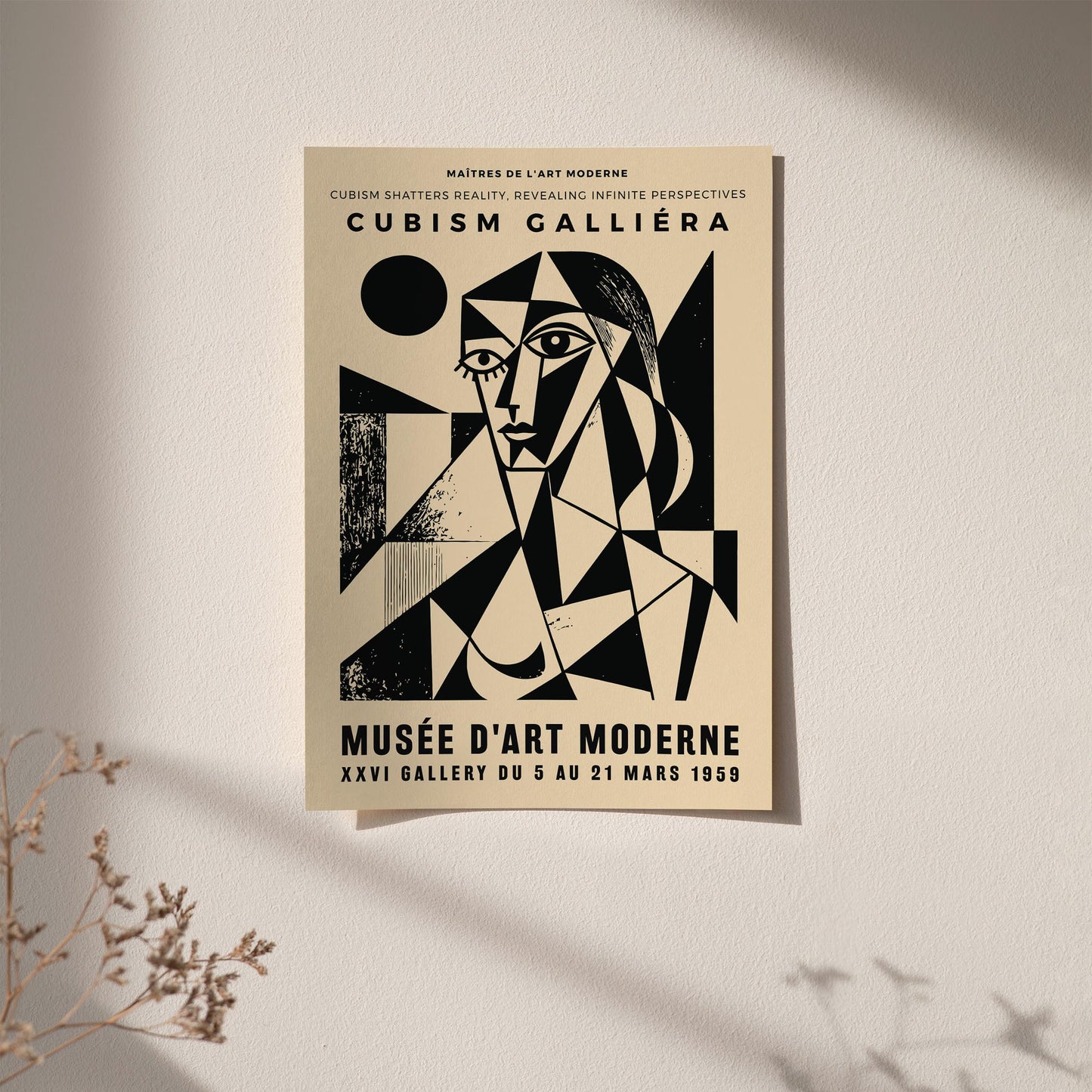 Vintage Cubism Exhibition Poster Print