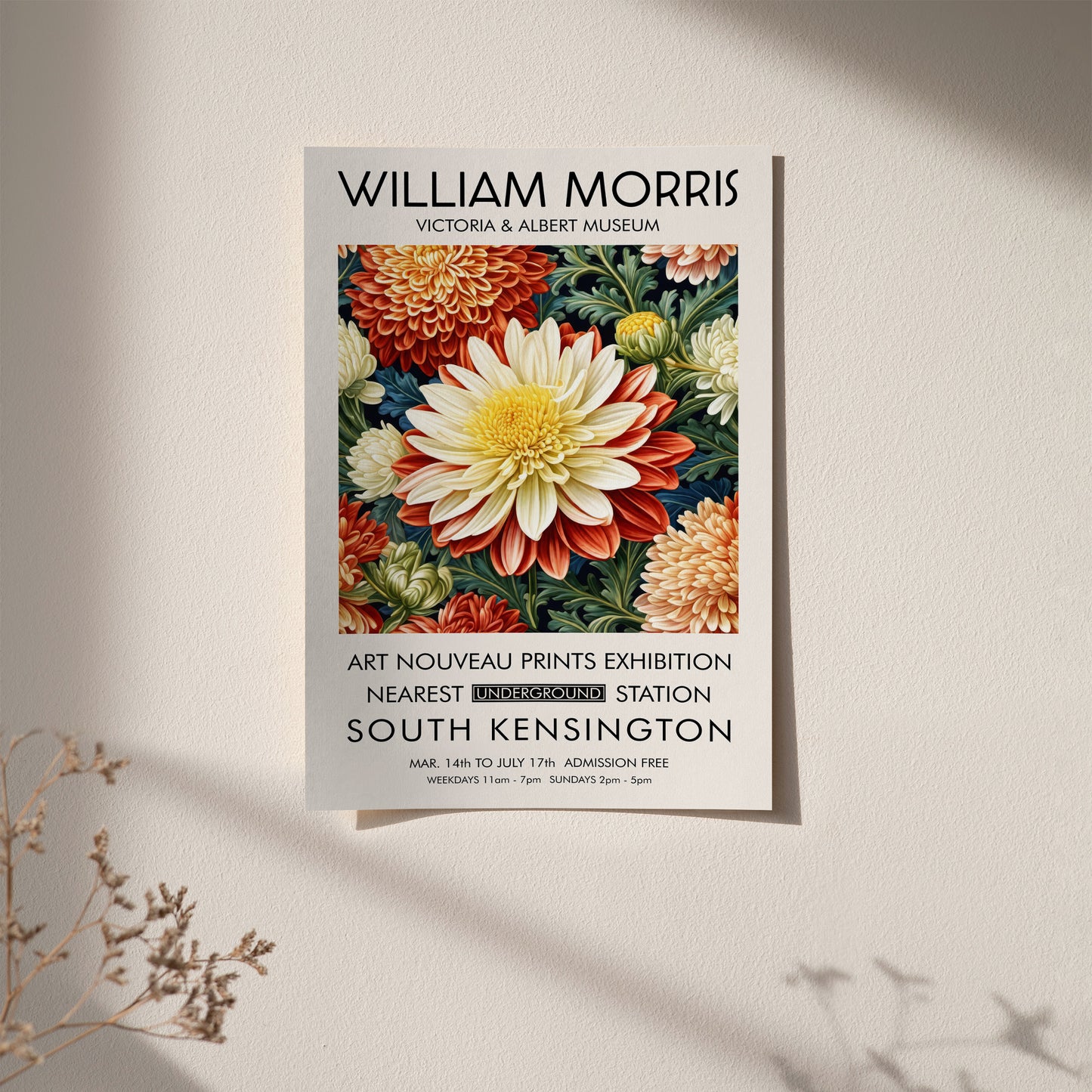 William Morris Chrysanthemum Poster