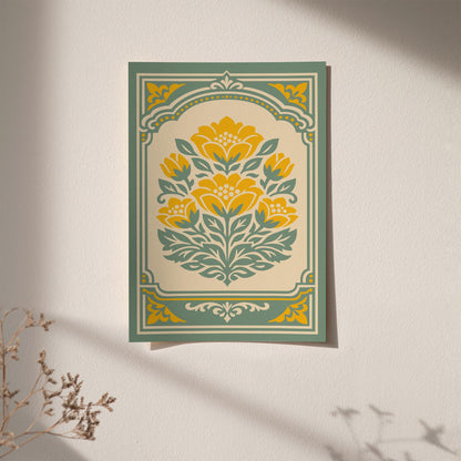 Retro Farmhouse Floral Wall Art Print