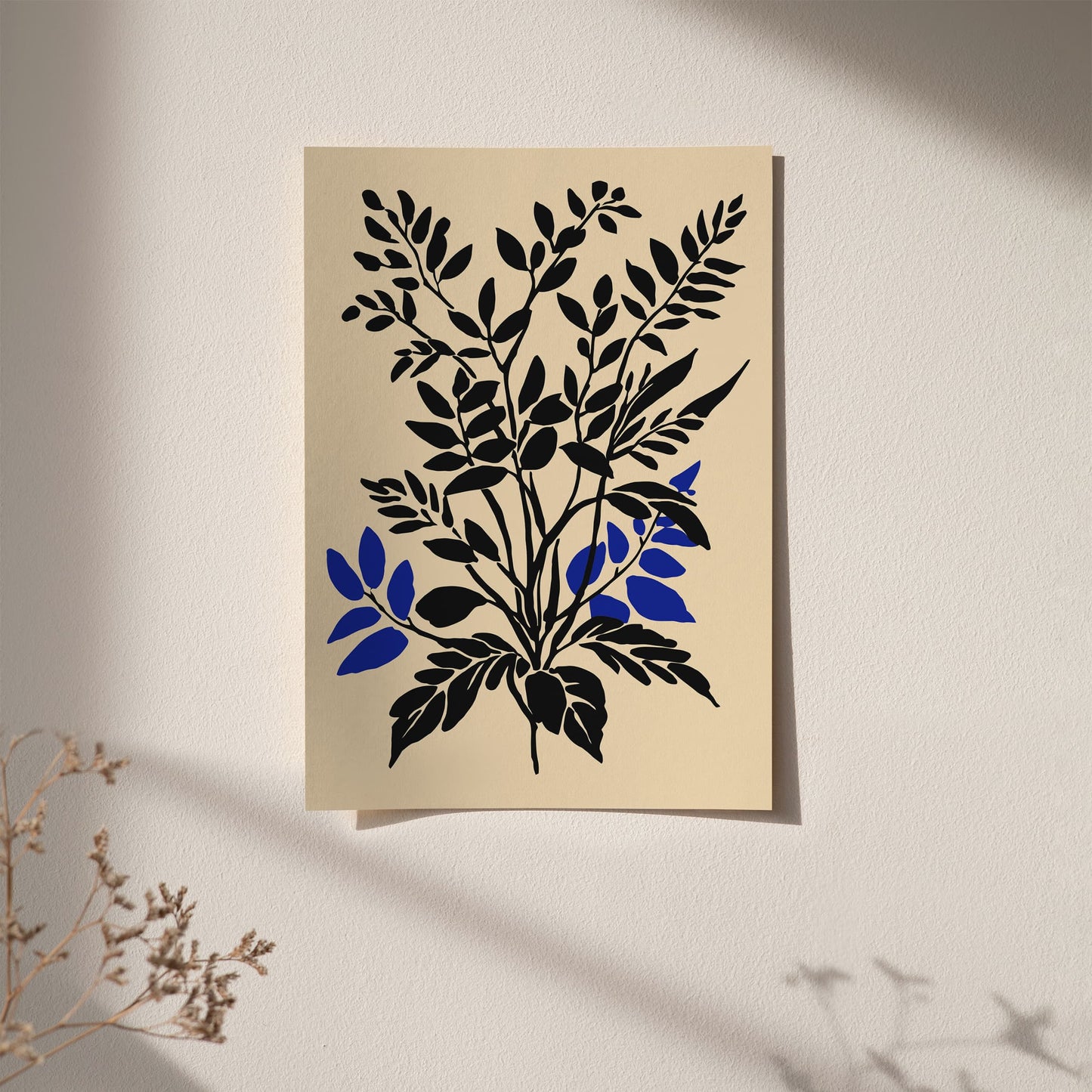 Botanical Black Ink Print - Modern Shape Art