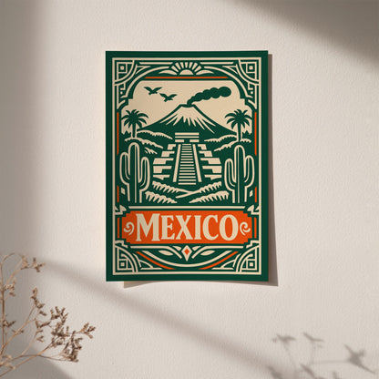 Mexico Travel Poster – Art Deco Wall Art