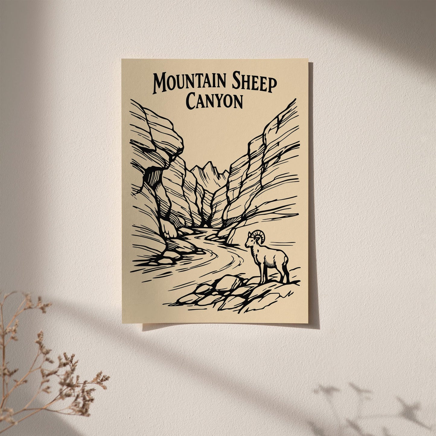 Mountain Sheep Canyon Arizona Travel Poster