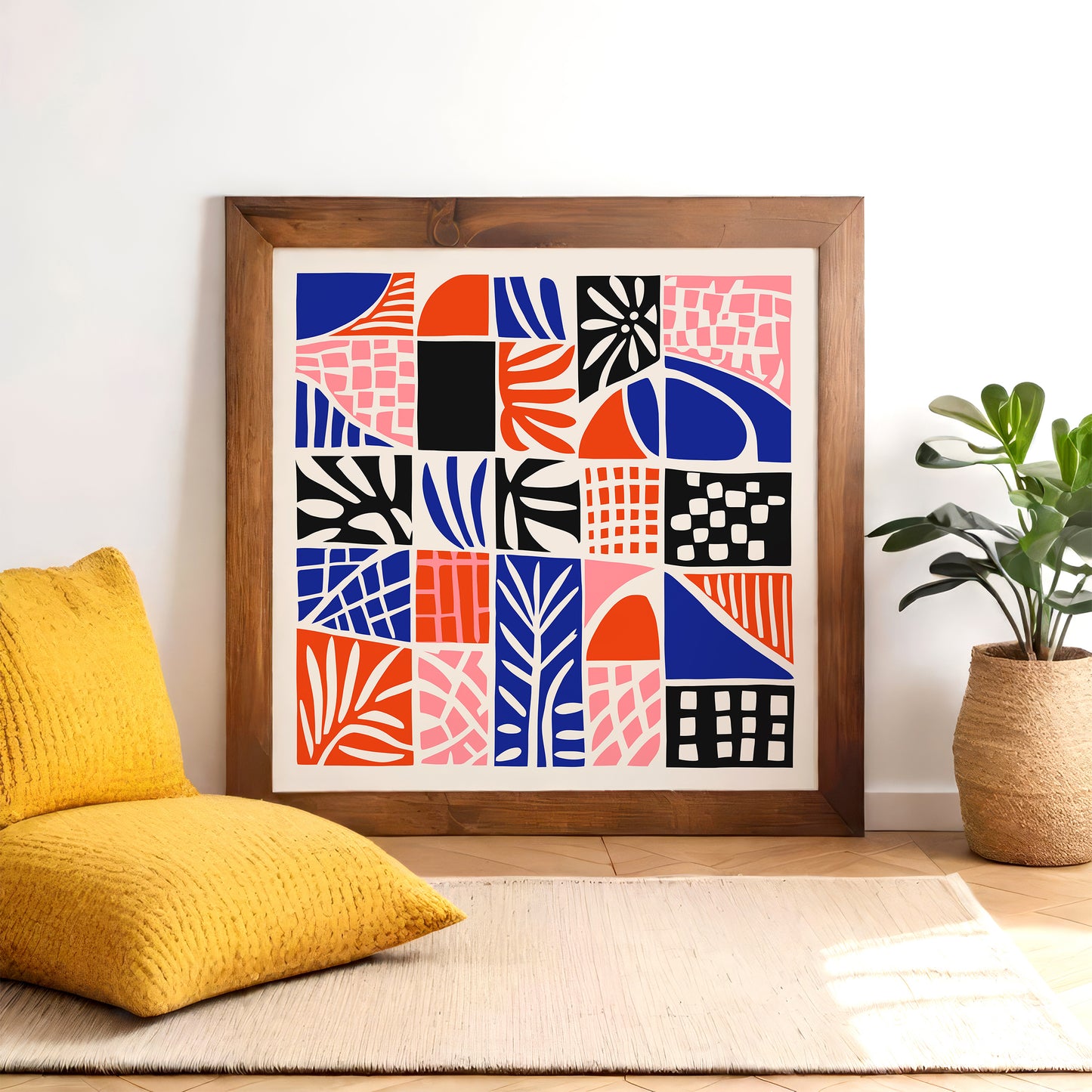 Mid Century Abstract Vibrant Square Print