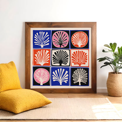 Coral Reefs Cutouts Square Art Print