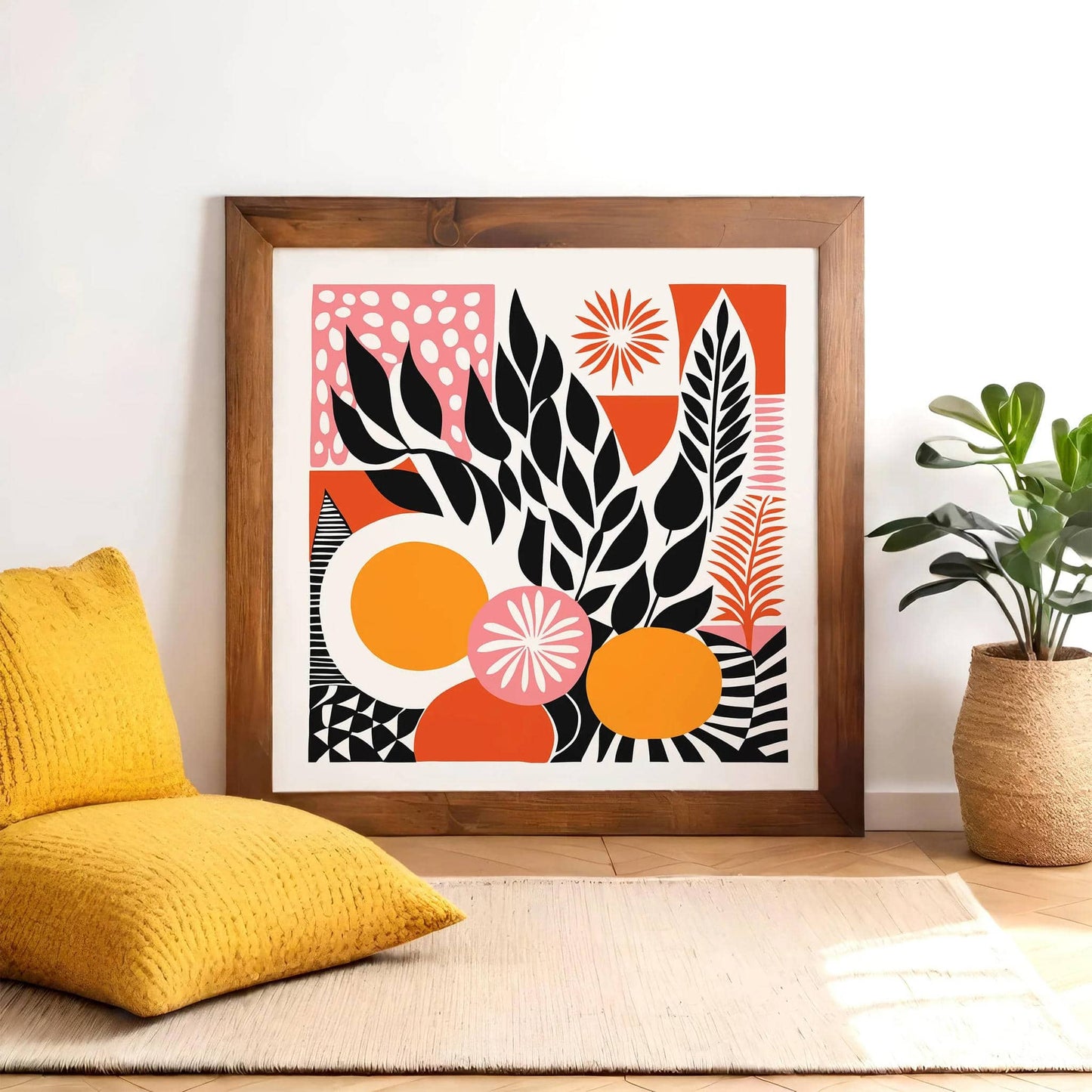 Colorful Abstract Modern Art Print, Square Wall Decor