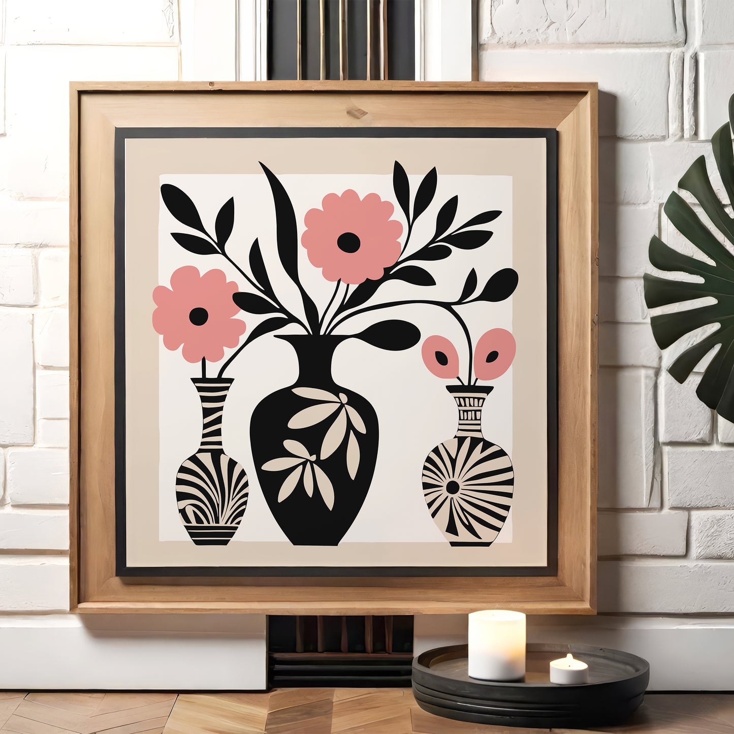 Scandinavian Flowers Square Art Print