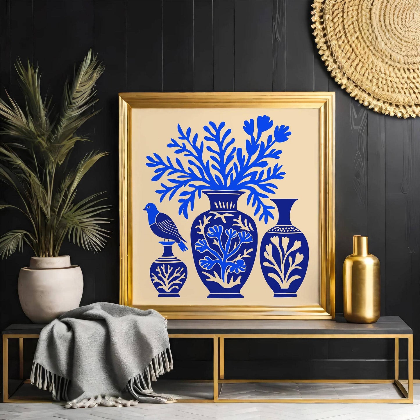 Blue Rococo Nature Square Print 2025