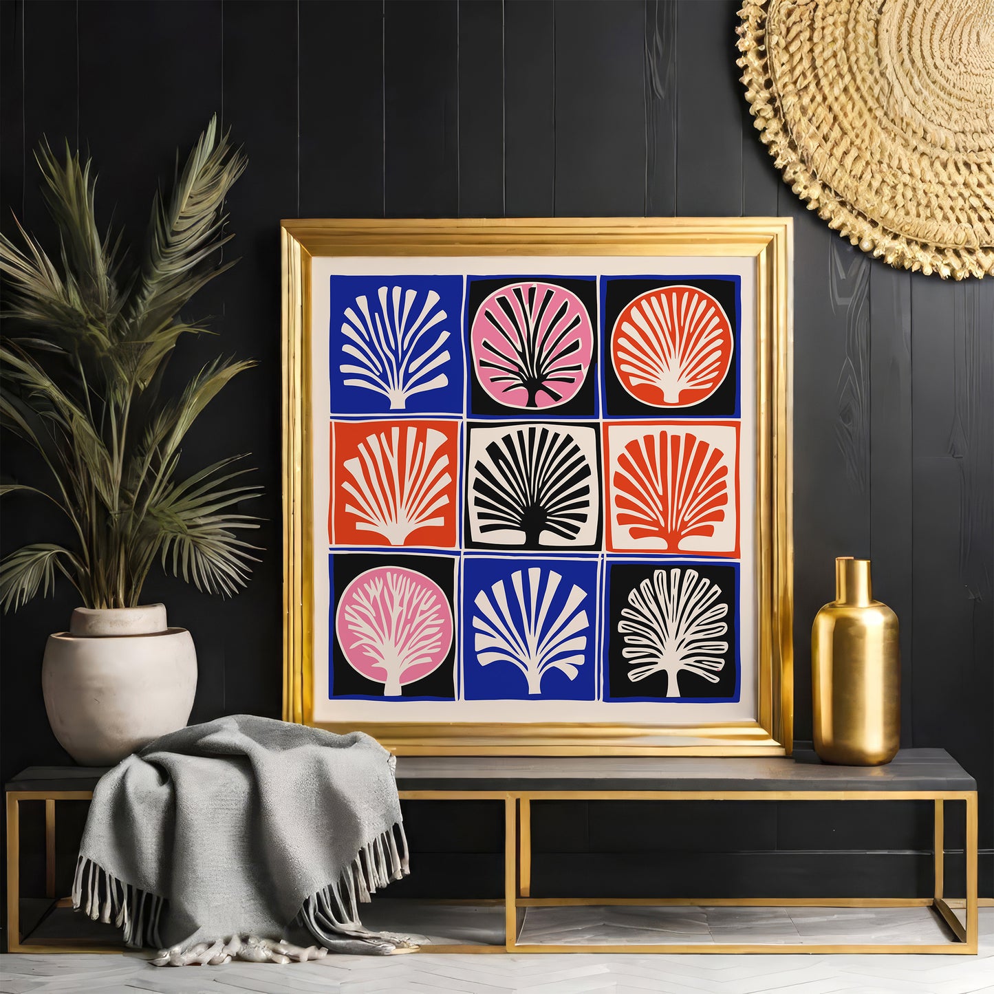 Coral Reefs Cutouts Square Art Print