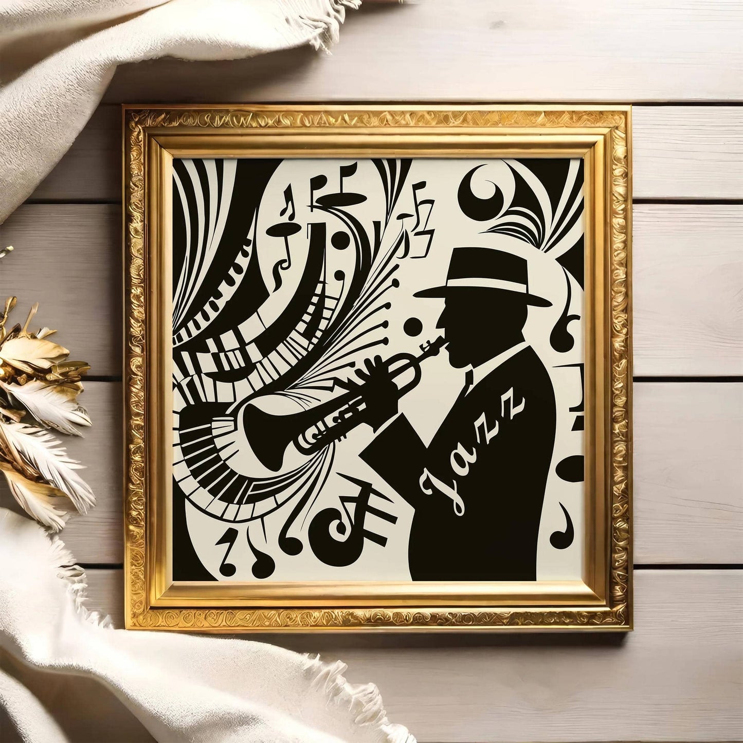 Jazz Music Square Art Print