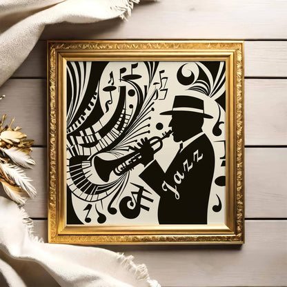 Jazz Music Square Art Print