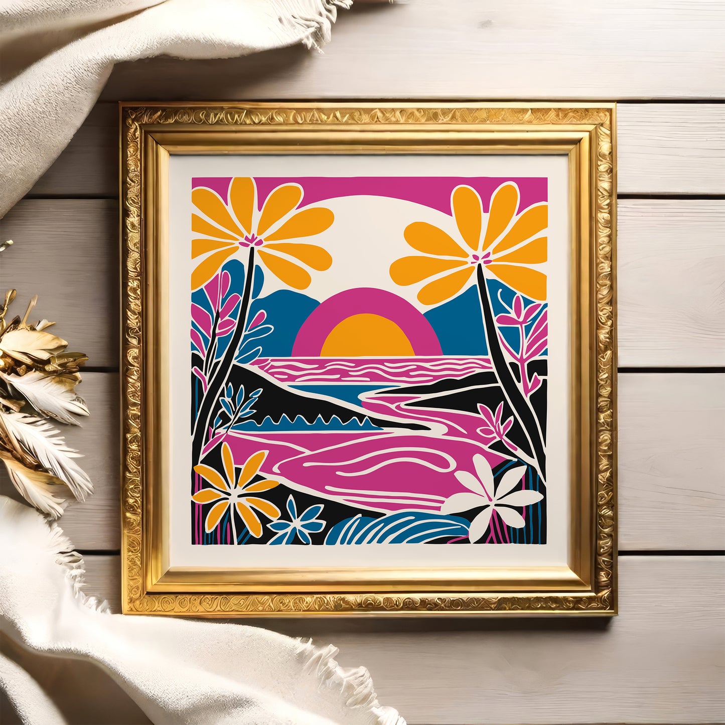 Colorful Tropical Hawaii Square Print