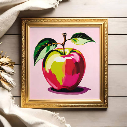 Pop Art Pink Apple Kitchen Art Print