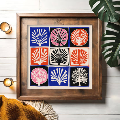 Coral Reefs Cutouts Square Art Print