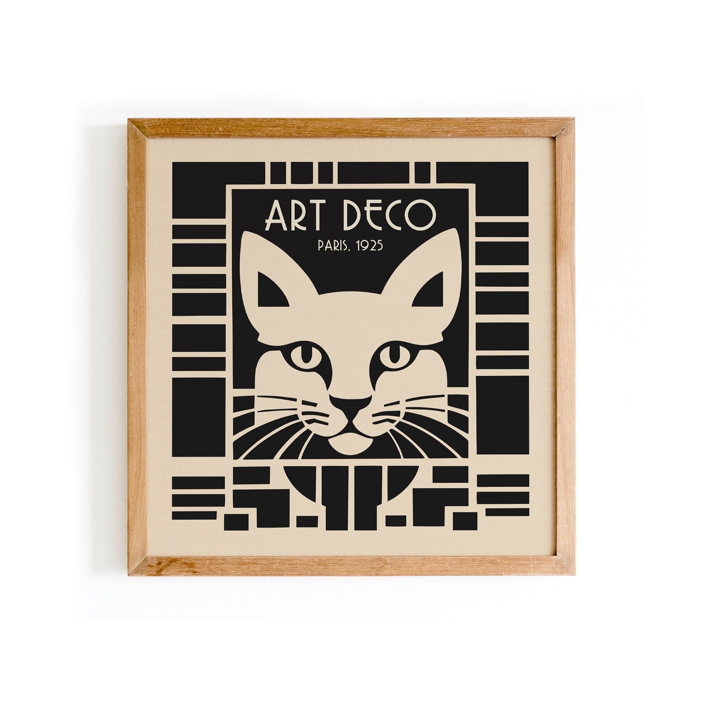 Art Deco Cat Square Print 2025