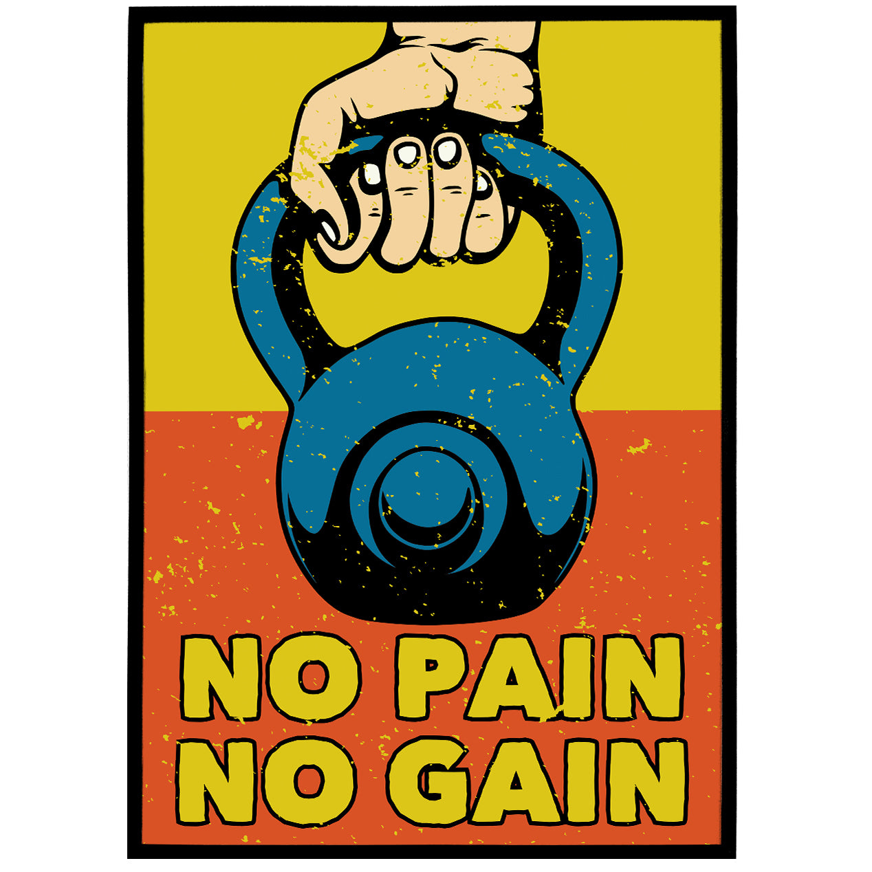 No Pain No Gain Retro Poster